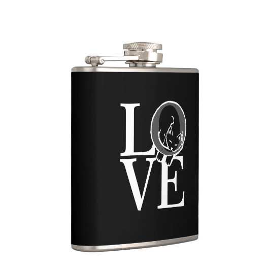 Flasques L'amour du chat sur le noir (Droite)