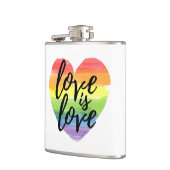 Flasques L'amour est l'amour| Coeur d'aquarelle arc-en-ciel (Gauche)