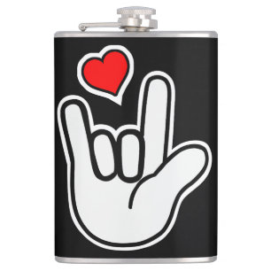 Flasques Langue des signes I Love You Sign