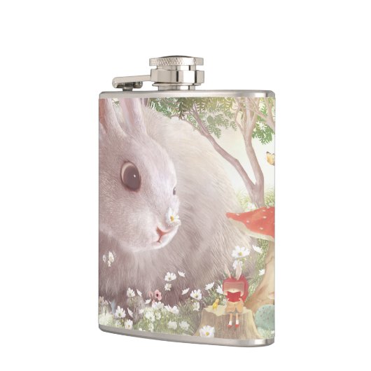 Flasques Lapin avec Fleurs (Gauche)