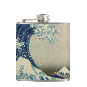 Flasques L'art japonais vintage, la grande vague de Hokusai