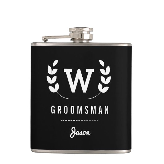 Flasques Laurel Monogram Groomsman (Devant)