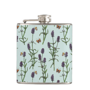 Flasques Lavande et papillons sur verre de mer