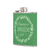 Flasques Le Bonheur Est Une Guirlande Verte À L'Intérieur D (Gauche)