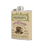 Flasques Le café-restaurant avec la tasse créent vos (Gauche)