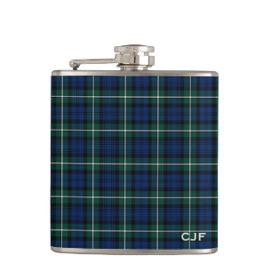 Flasques Le clan vert et bleu Forbes Tartan Monogramme