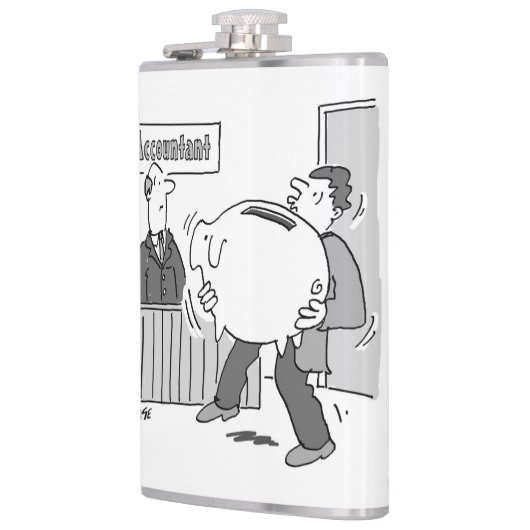 Flasques Le comptable a un client avec la banque Giant Pigg (Gauche)