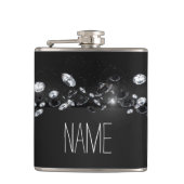 Flasques Le diamant blanc scintillant noir des femmes (Devant)