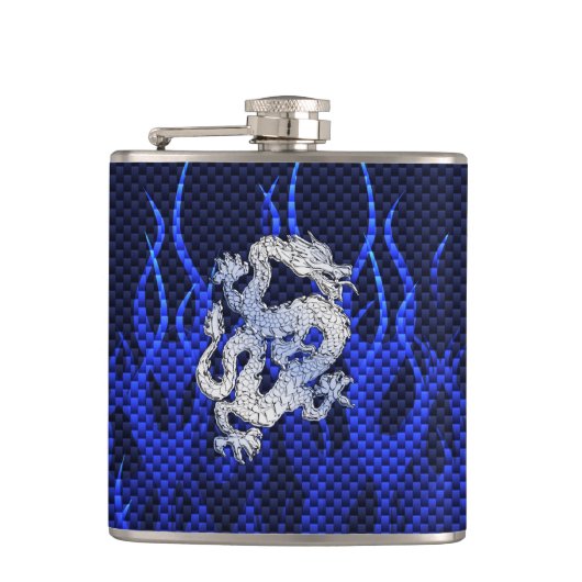 Flasques Le dragon en chrome aiment des styles bleus de (Devant)