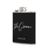 Flasques Le Groom Chic Black White Mariage moderne Custom (Gauche)