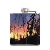 Flasques Le lever du soleil entre silhouettes Fleurs sauvag (Dos)