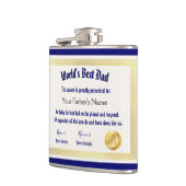 Flasques Le meilleur certificat papa du monde Funny moderne (Gauche)