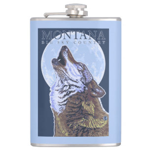 Flasques Le Montana -- Grand loup de CountryHowling de ciel