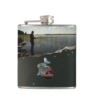 Flasques Le pêcheur . Bonne pêche