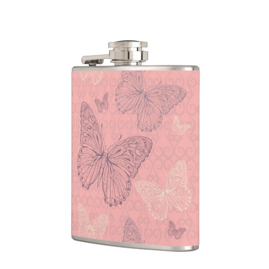 Flasques Le rose de papillon (Gauche)