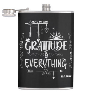Flasques Le tableau de bord Gratitude est tout Note pour so