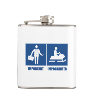 Flasques Le Travail Est Important, La Motoneige Est Importa