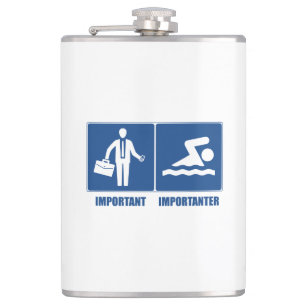 Flasques Le Travail Est Important, La Nage Est Importante