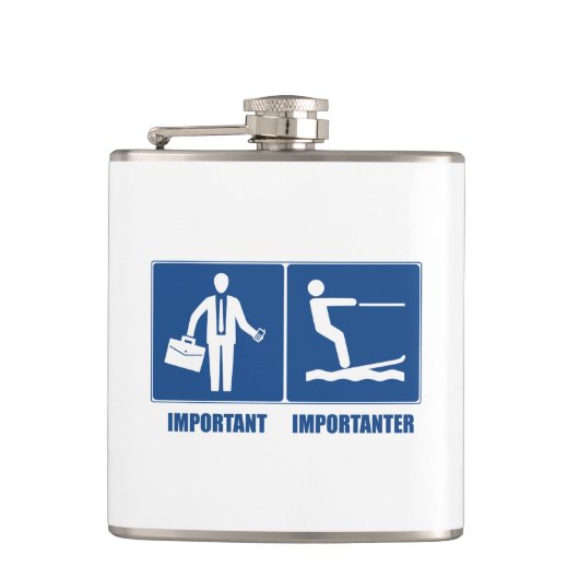 Flasques Le Travail Est Important, Le Ski Nautique Est Impo (Devant)