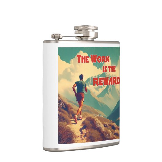 Flasques Le Travail Est La Récompense Runner Mountains (Droite)