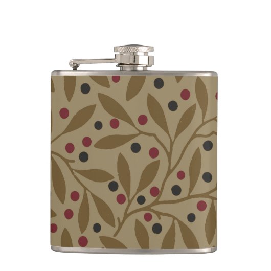 Flasques Leaf Berry Classique Colorful Art Motif (Devant)