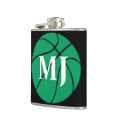 Flasques Lecteur de basketball vert Initiales ou numéro per (Gauche)