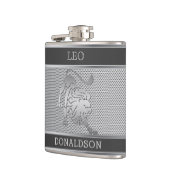 Flasques Leo le lion en maille noire et argent (Gauche)