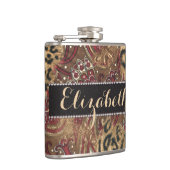 Flasques Léopard et copie de motif de Paisley à (Droite)