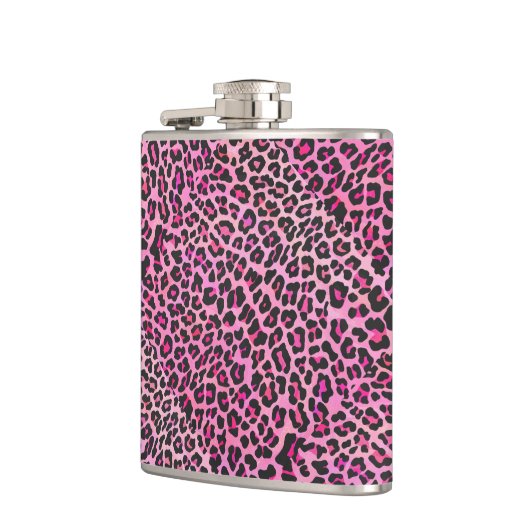 Flasques Léopard noir et rose chaud (Gauche)