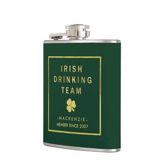 Flasques L'équipe de boisson irlandaise Green and Gold avec (Gauche)