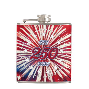 Flasques Les 250 ans d'Amérique 1776-2026 Feux d'artifice R