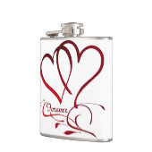 Flasques Les Coeurs Forever rouge sur blanc (Gauche)