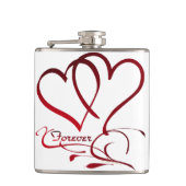 Flasques Les Coeurs Forever rouge sur blanc (Devant)