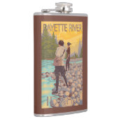 Flasques Les femmes pilotent la pêche - rivière de Payette, (Droite)