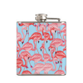 Flasques Les Flamants roses roses lumineux sur le bleu | (Dos)