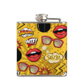 Flasques Les lèvres rétro Bomb Rouge/Or ID553 (Dos)