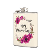 Flasques Les pavots rose Fuchsia Meilleure Maman Jamais - F (Gauche)