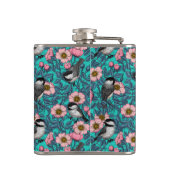 Flasques Les poulets dans la nature rose, rose et bleu (Dos)