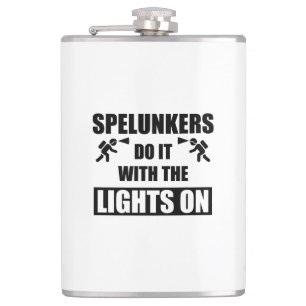 Flasques Les Spelunkers Le Font Avec Les Lumières Sur