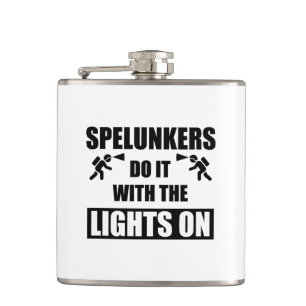 Flasques Les Spelunkers Le Font Avec Les Lumières Sur