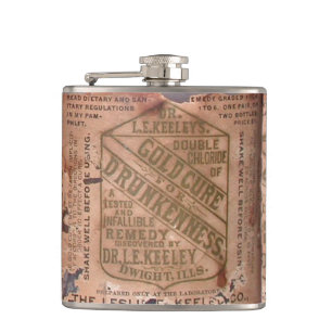 Flasques L'état d'ivresse Traîne l'Étiquette Vintage dé