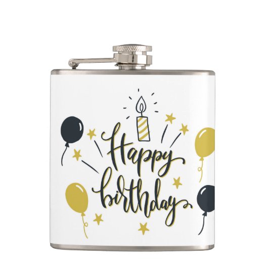 Flasques Lettrage de joyeux anniversaire (Devant)