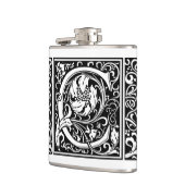 Flasques Lettre C Monogramme médiéval Art Nouveau (Gauche)