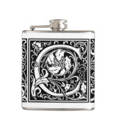 Flasques Lettre C Monogramme médiéval Art Nouveau (Devant)