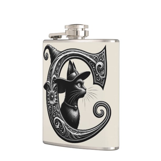 FLASQUES LETTRE CHATON NOIR CHATON CHATON CHATON CHATON CHA (Gauche)