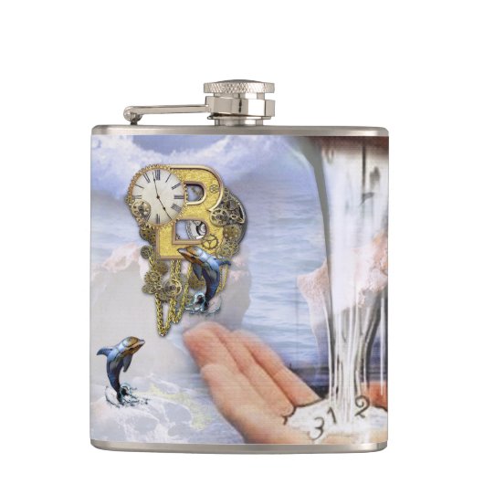 Flasques Lettre d'anniversaire B Steampunk (Devant)