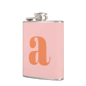 Flasques Lettre Initial Monogramme Moderne Rose Orange Mari (Gauche)