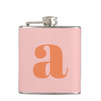 Lettre Initial Monogramme Moderne Rose Orange Mari