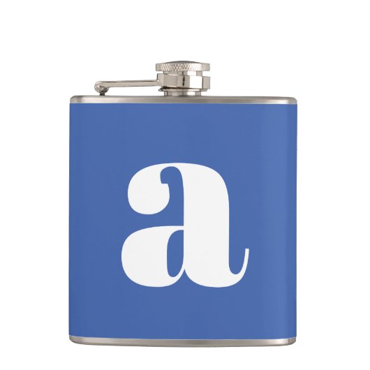 Flasques Lettre initiale de monogramme moderne mariage bleu (Devant)