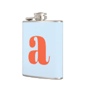 Flasques Lettre Initiale Monogramme Moderne Mariage Bleu Or (Gauche)
